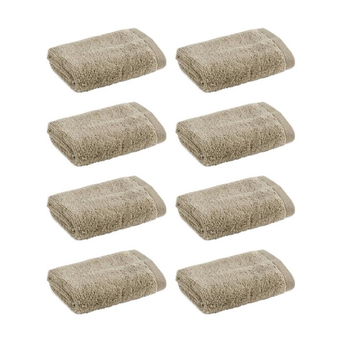 8PK Christy Cirrus Face Washer Combed Cotton 450GSM Fast Drying Latte