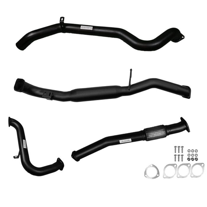 Ignite Exhausts Turbo Back For Nissan Gu Patrol 3l Coil Spring Ute 3" No Cat With Hotdog Black Aluminised Steel