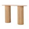 Oikiture Console Table Oval Hallway Desk Modern Entryway Table Natural