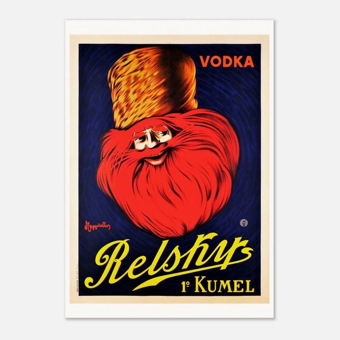 Galrie Authentic Vodka Relshirs Kumel Vintage Advertising Poster for Home Decor, Poster Only, 50 x 70cm (20 x 28inch)