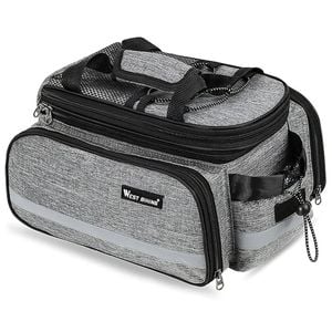NNEOBA Expandable Rear Rack Bike Bag Trunk Pannier Grey