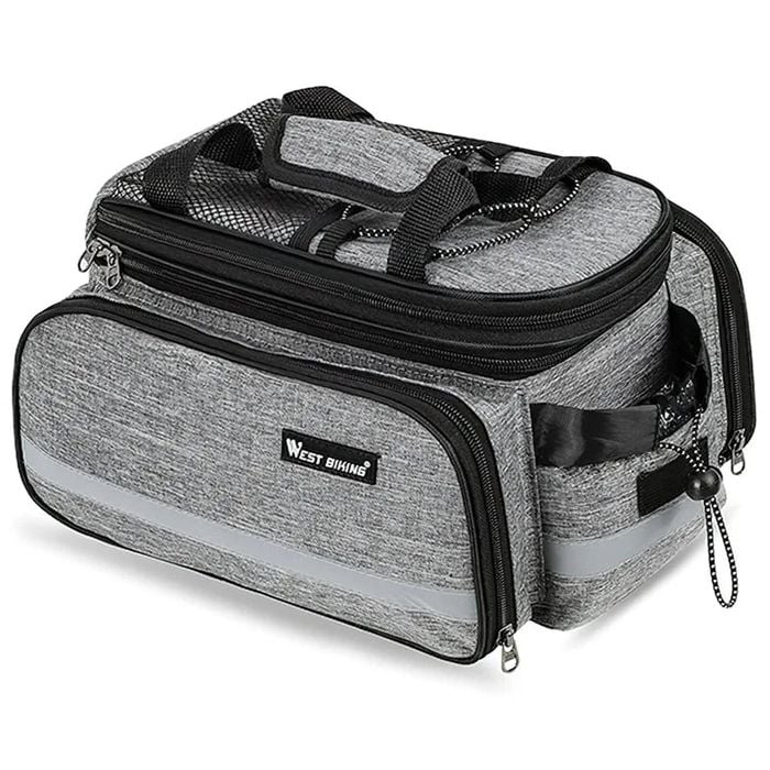 NNEOBA Expandable Rear Rack Bike Bag Trunk Pannier Grey