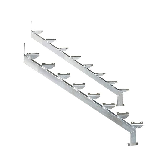 Galintel 8 Tread Galvanised Steel Dual Stair Stringer - 2 Pack
