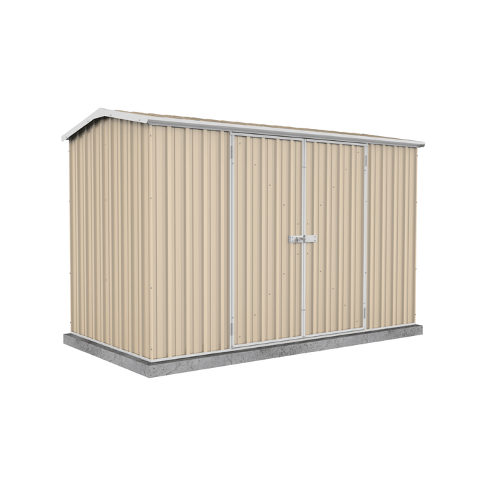 Absco Sheds 3.0 x 1.52 x 1.95m Classic Cream Premier Double Door Garden Shed