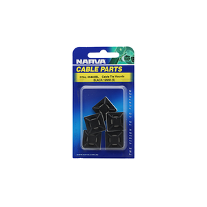 Narva 19 x 19mm Black UV Weather Resistant Cable Tie Mount - 5 Pack