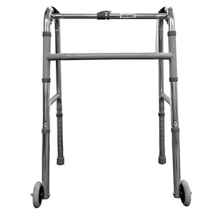 Livingstone Folding Walking Frame with Front Wheels Adjustable Aluminium 58cm
