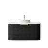 Attica 900mm Black Oak Bentwood Curve Wall Hung Vanity With Pure White Top