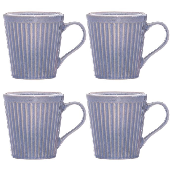 4pc Ladelle Marguerite Stoneware Drink/Beverage Mug 400ml Set Powder Blue