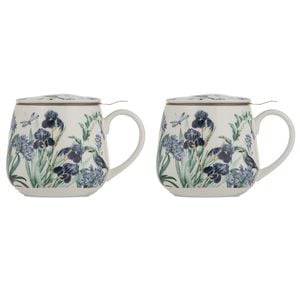 2x 3pc Ashdene Iris Garden Fine Bone China Tea Infuser