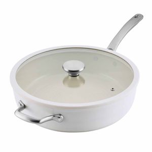 Circulon Halo With LaserDefense(TM) Ceramic Nonstick Induction 30cm/4.7L Covered Saute Pearl White