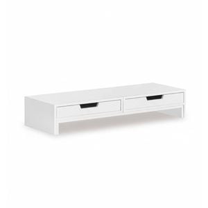 White Monitor Stand with Drawers