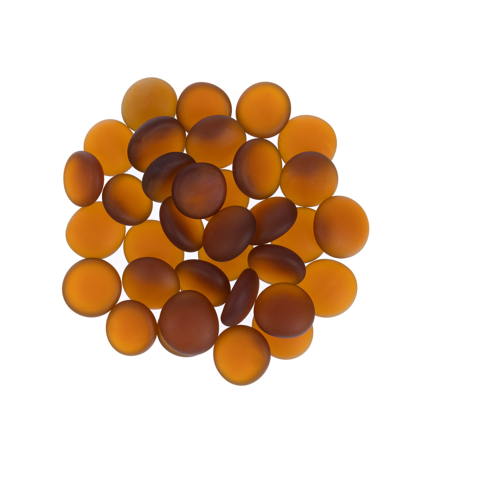 Tuscan Path 1kg 17-19mm Frosted Brown Glass Decorative Pebble