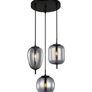 CLA Lighting Pino Interior Smokey Black Mirror Finish multiple Pendant Light