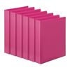 6x Marbig Pp Clearview 2 D-ring 25mm A4 Insert Binder File Paper Organiser Pink