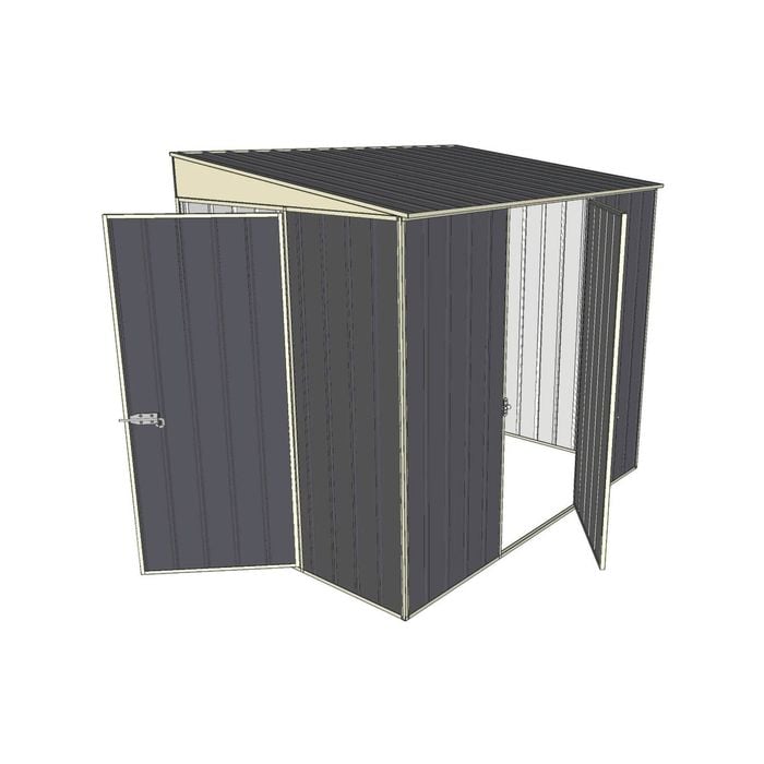Build-a-Shed 1.5 x 2.3 x 2m Dual Single Hinged Door Narrow Skillion Shed - Grey