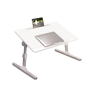 SOGA 60x40cm White Small Laptop Bed Portable Foldable Study Table
