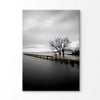 Scenic Night Yellow Wooden Pier with Black Lake Print 100% Australian Made 120x90cm (Stretched Canvas)