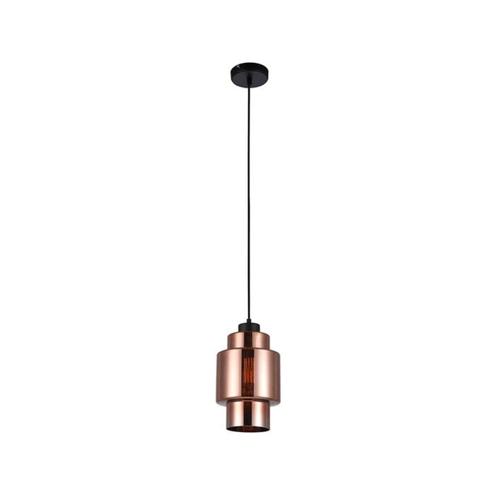 CLA Lighting LAMINA Copper Coloured Glass Pendant Light - Oval Cylinder