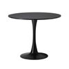 Oikiture 90cm Dining Table Round Metal Black