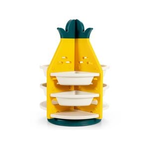 Costway 360° Swivel Kids Toy Storage Box Organiser Display Bookshelf Rack 8 Bins Pineapple Shaped
