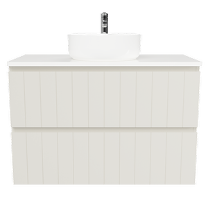 New England Joinery 900mm Splendor Centre Basin SilkSurface Top Wall Hung Vanity