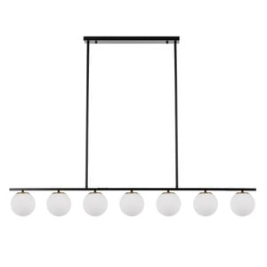 Telbix Marsten Contemporary Pendant Hanging Lamp Light Metal Glass Black Opal Matt Antique Gold