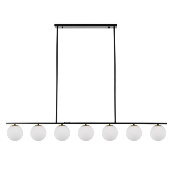 Telbix Marsten Contemporary Pendant Hanging Lamp Light Metal Glass Black Opal Matt Antique Gold