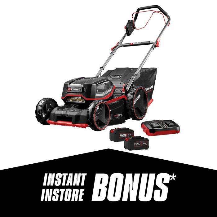 Einhell Pro 36V 2 x 18V 470mm Brushless Self-Propelled Steel Deck Lawn Mower 5.0Ah Kit