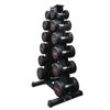 140kg - 6 Pairs Commercial Grade Rubber Dumbell Weight Set With 5_6p Rack