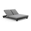 Santorini Aluminium Double Sun Lounge Charcoal & Sunbrella Cast Slate Cushions