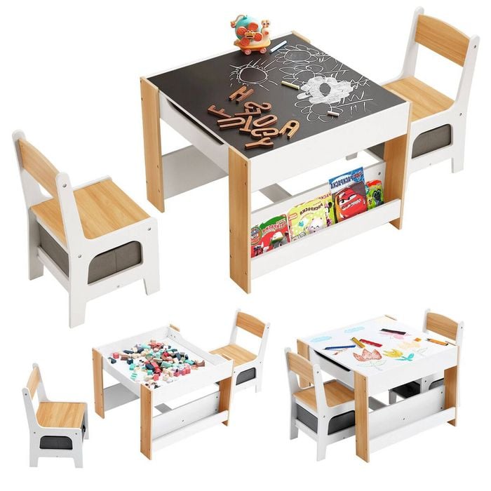 Kidbot 4 IN 1 Kids Table and Chairs Set Activity Centre