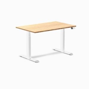 Desky Dual Sit To Stand Bamboo Desk 1200x750mm White Frame