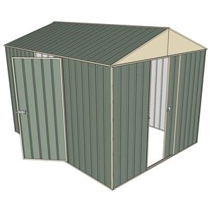 Build-a-Shed 2.3 x 3.0 x 2.3m Front Gable Dual Door Shed - Green