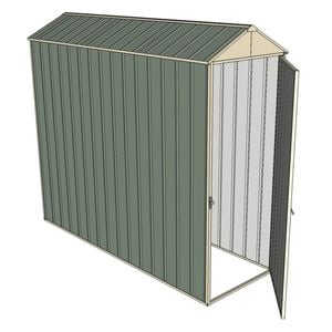 Build-a-Shed 0.8 x 2.3 x 2.1m Gable Single Hinged Door Shed - Green