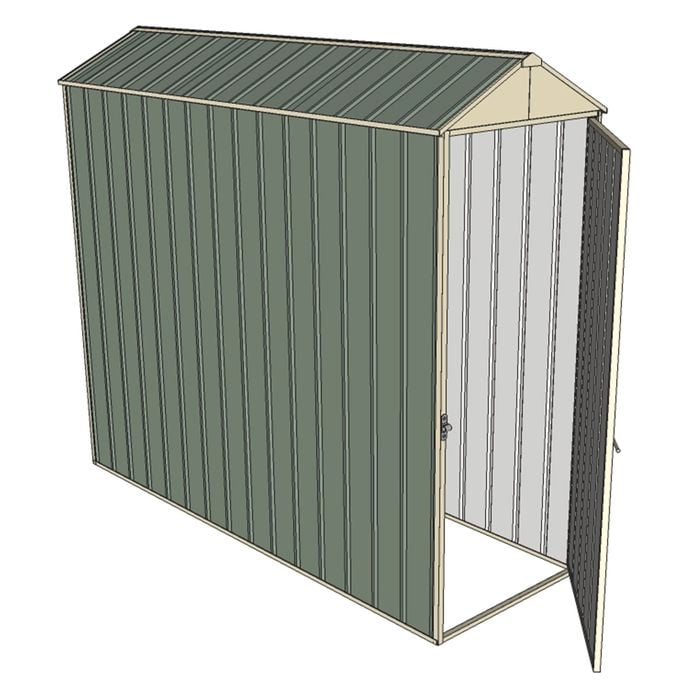Build-a-Shed 0.8 x 2.3 x 2.1m Gable Single Hinged Door Shed - Green