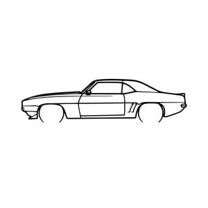 Ignite Laser Chevrolet 1969 Camaro Ss Silhouette Metal Wall Art Coated Black 15.7inch/40cm