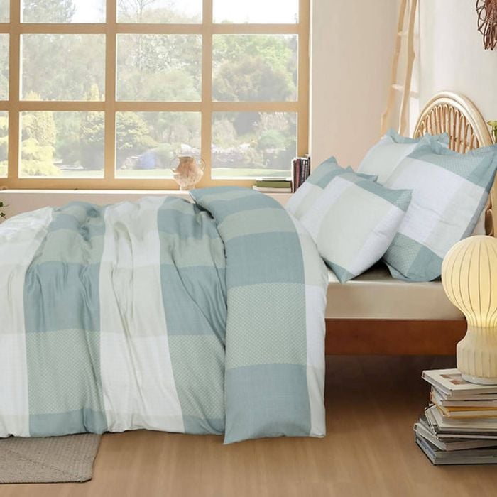 Pillowcase Europeon Size - Sage Check
