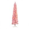 Christabelle 1.8m 6ft Pink Fairy Floss Christmas Tree Pre Lit RGB LED Flocked Slim Artificial Indoor Xmas Decor Home