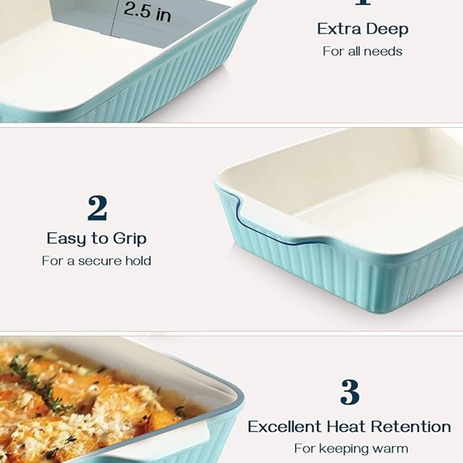 DOWAN 9x13 inch Baking Dish for Oven 135 oz Ceramic Baking Pan with Handles Bunnings Australia