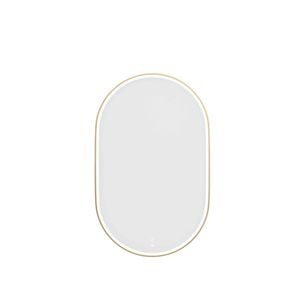 Attica 900 x 600mm Brushed Gold Metal Framed Nobu Oval LED Mirror