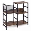 Costway Record Player Stand Industrial Turntable Console Rack Holds Up to 180-200 Albums-Brown