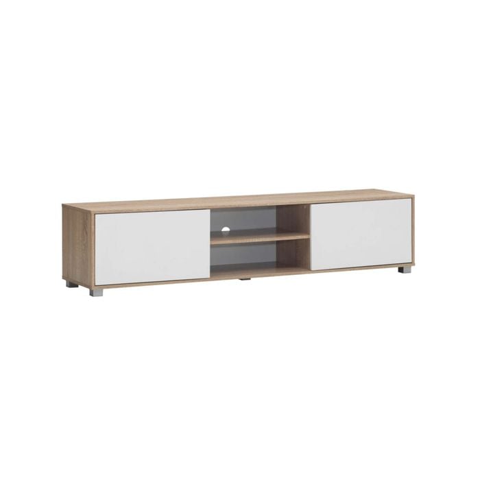 Design Square Samuel Lowline Entertainment Unit TV Stand W/ 2-Doors 180cm - Oak/White