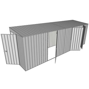 Build-a-Shed 1.5 x 6 x 2m Single and Double Hinged Side Door Skillion Shed - Zinc
