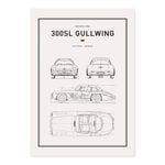 Classic Car Blueprint - Mercedes Benz 300SL Gullwing A1 Poster Print