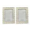 2PK SS Collective Pearl Silver Bamboo Weave Design Rectangle Photo Frame 5x7