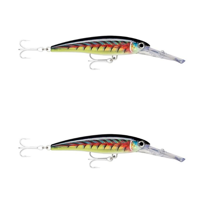 2x Rapala 18cm X Rap Magnum 40 Deep Diving Trolling Lures - HD Lime Light UV