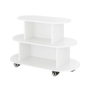 Lauft Rotating 3-tier Display Shelf Oval Organizer Rack Lockable Wheels