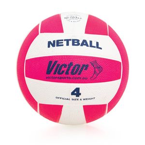 Victor Sports Rubber Netball Size 4 Pink Durable Training Ball Outdoor