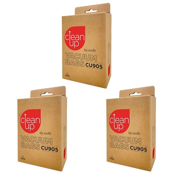 3x 5pc CleanUp CU905 Vacuum Bags for Nilfisk GD5/GD10/PV500/JV500 White