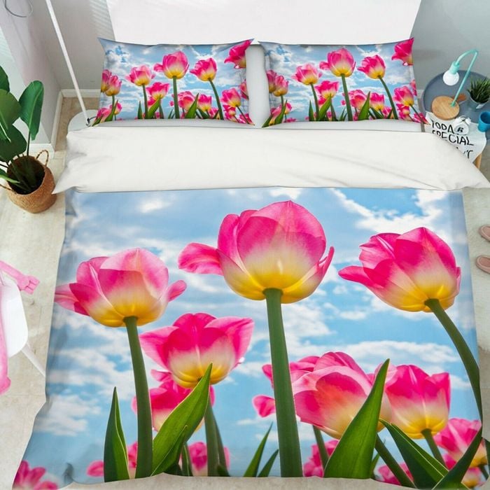3D Pink Garden 271 Bed Pillowcases Quilt King Single Size